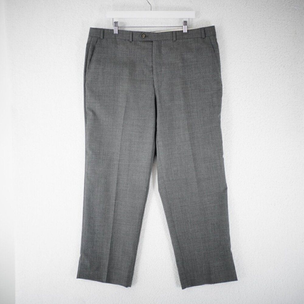 Lauren Ralph Lauren Super 100's Wool Gray Flat Front Mid‎ Rise Dress Pants 40/31